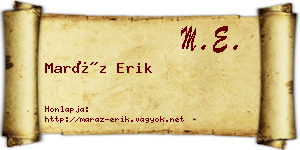 Maráz Erik névjegykártya